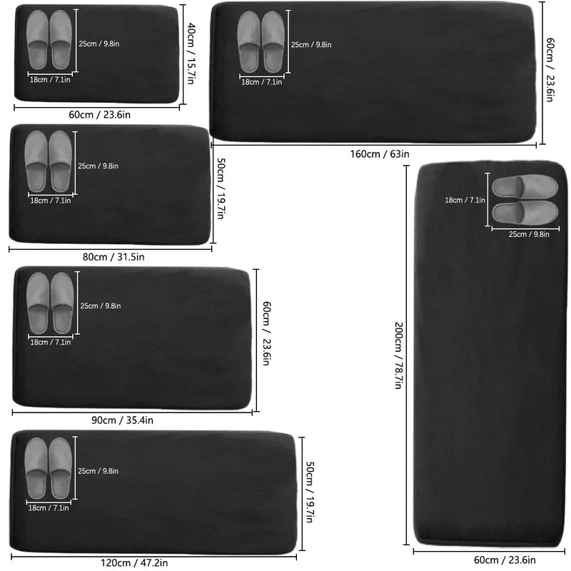 VIKAMA Kitchen Laundry Oil-Absorbent Non-Slip Long Floor Mat Bathroom Entrance Carpet Home Decor