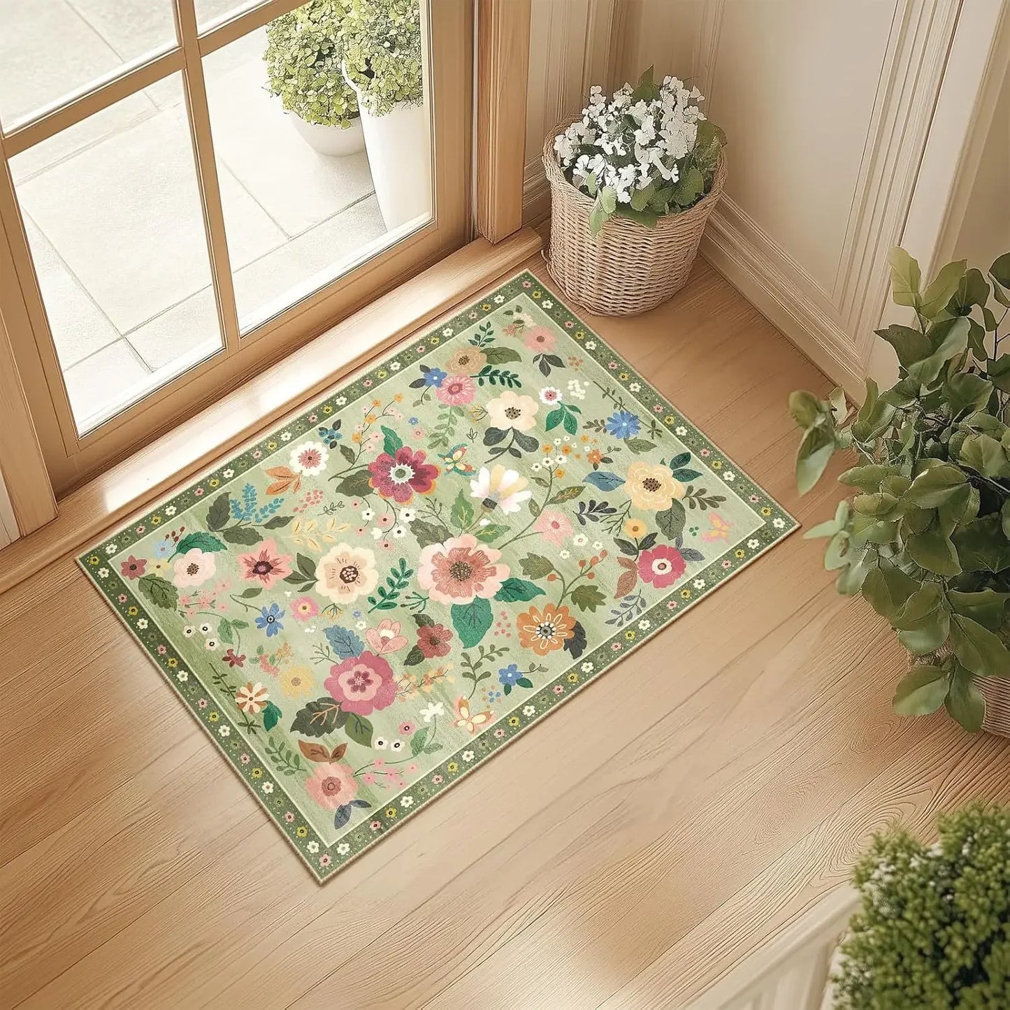 American Floral Crystal Velvet Floor Mat