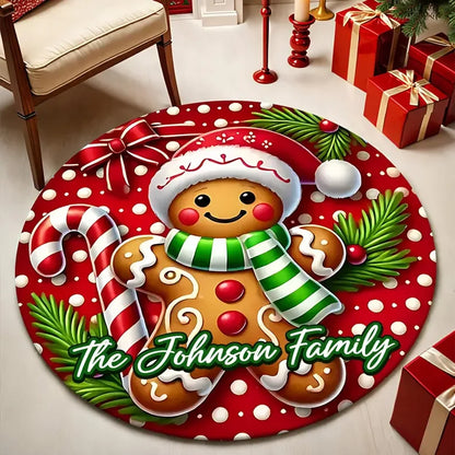 3D Christmas village snow town rug