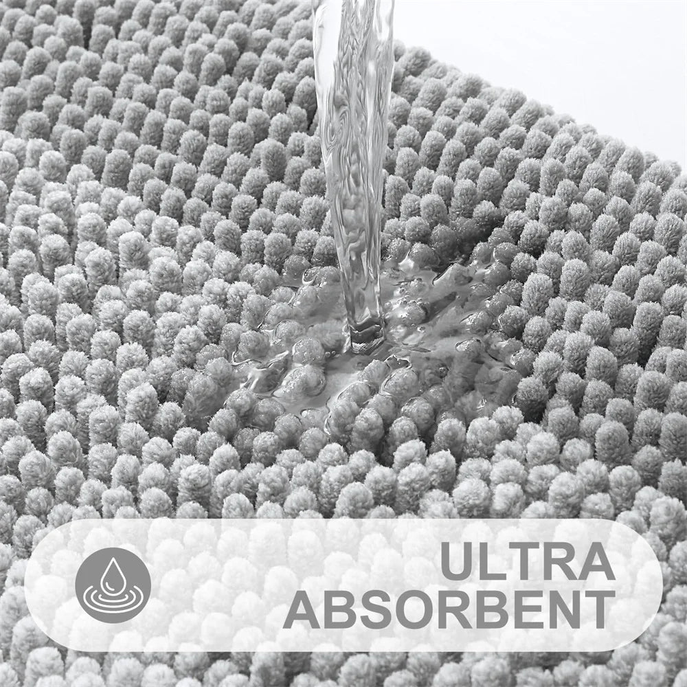 Olanly Luxury Chenille Non-Slip Bath Rug