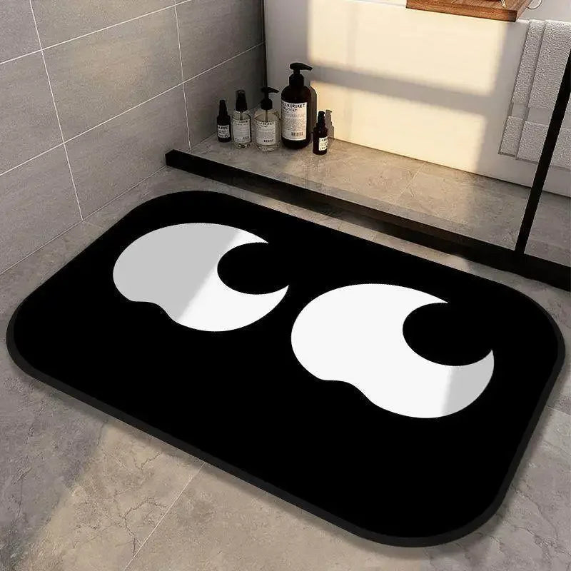 VIKAMA Soot Sprite Diatomite Bath Mat Quick-Dry Non-Slip Absorbent Bathroom Rug Home Decor