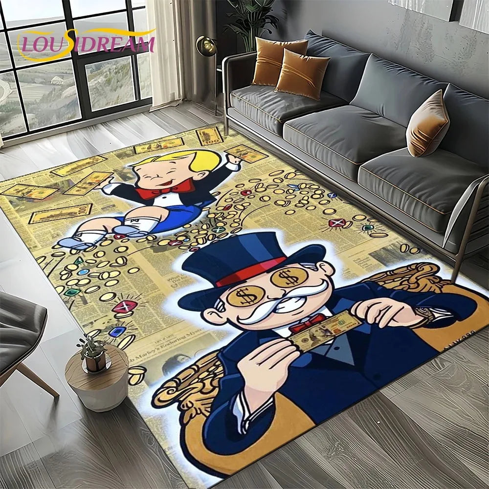 3D Monopoly Dollar Game Area Rug