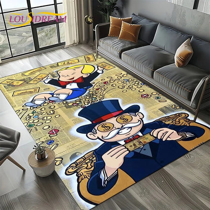 3D Monopoly Dollar Game Area Rug