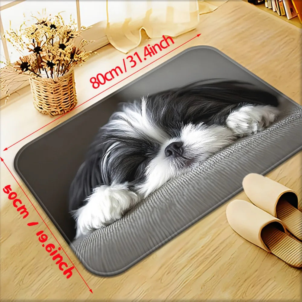 VIKAMA Shih Tzu Doormat Washable Pet Rug Bedroom Living Room Entryway Decor