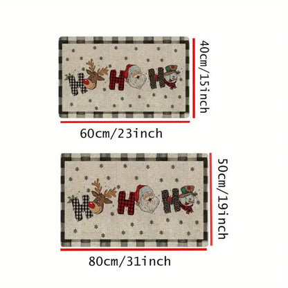 VIKAMA Christmas Happy Santa Reindeer Welcome Doormat