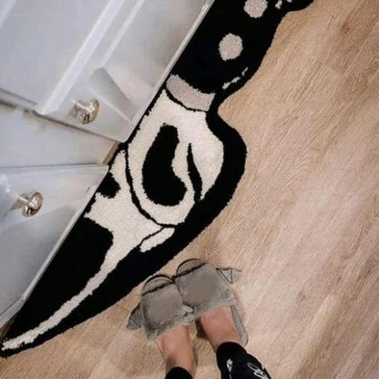 VIKAMA Knife Rug Black White Minimalist Floor Mat Bedroom Living Room Home Decor