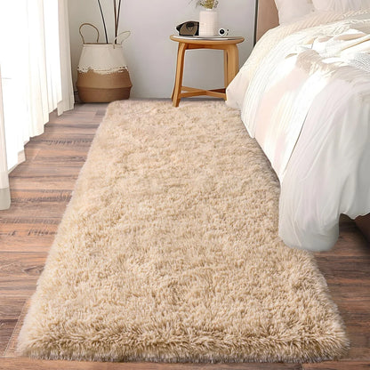 VIKAMA Ultra-Soft Running Rug Non-Slip Fluffy Bedroom Hallway Bedside Carpet