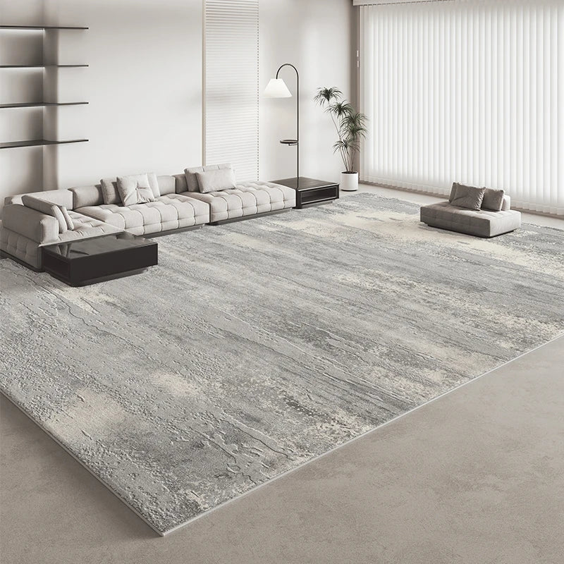 Italian Minimalist Light Luxury Grey Plush Area Rug
