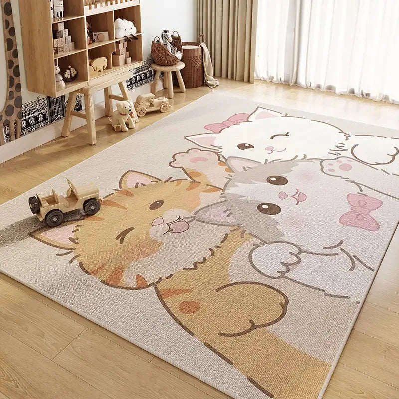 Cartoon Kids Flannel Area Rug