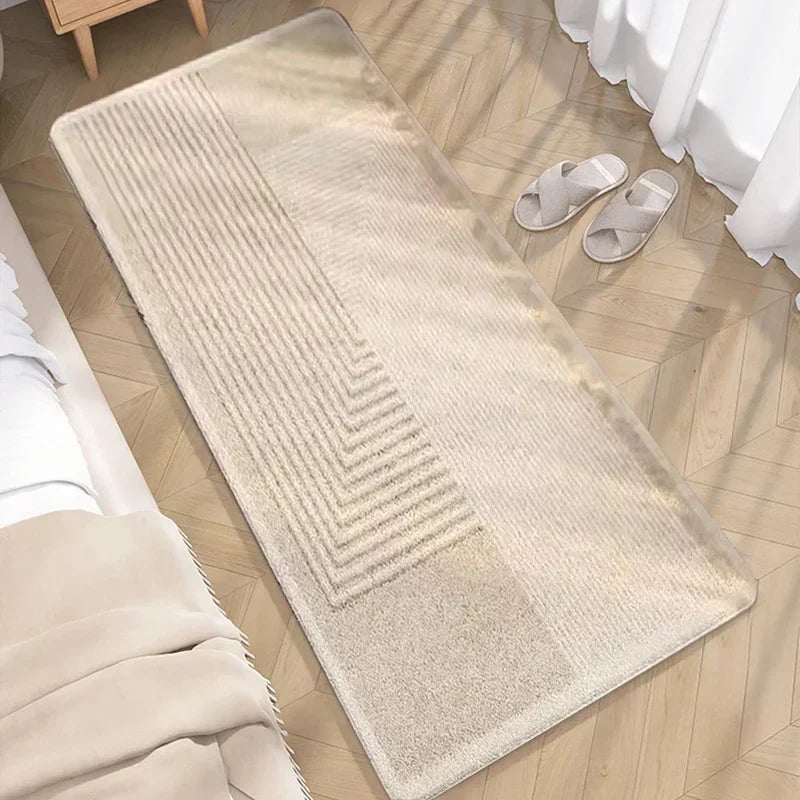 VIKAMA Minimal Line Design Non-Slip Washable Area Rug