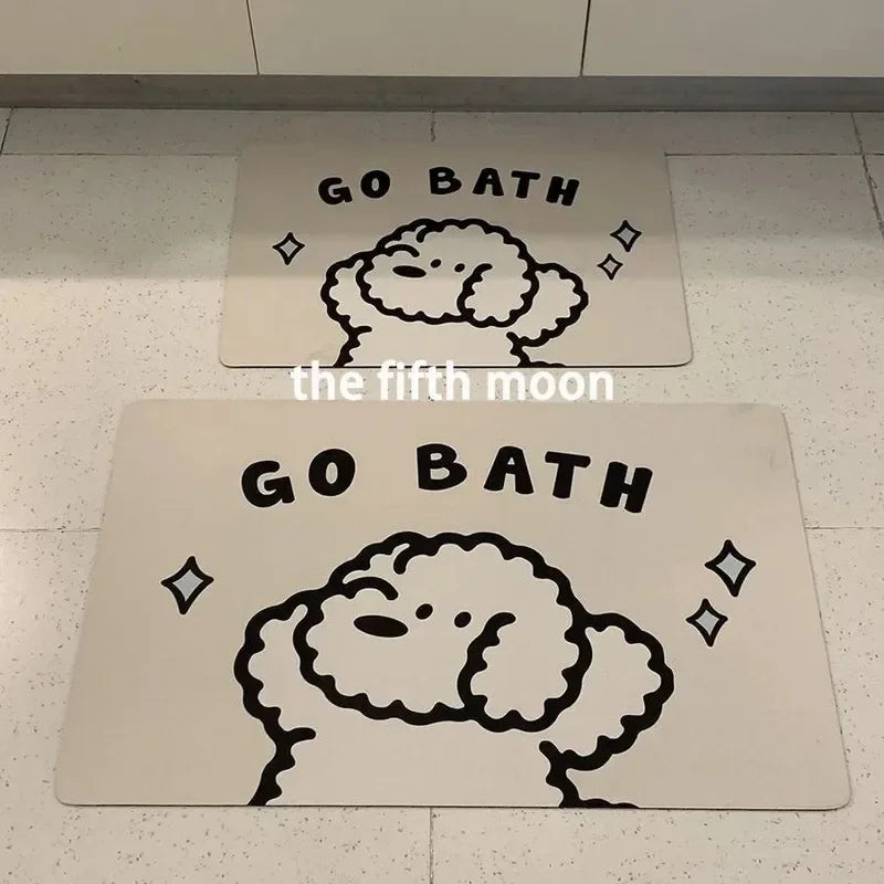 VIKAMA Cute Puppy Bathroom Diatom Mat