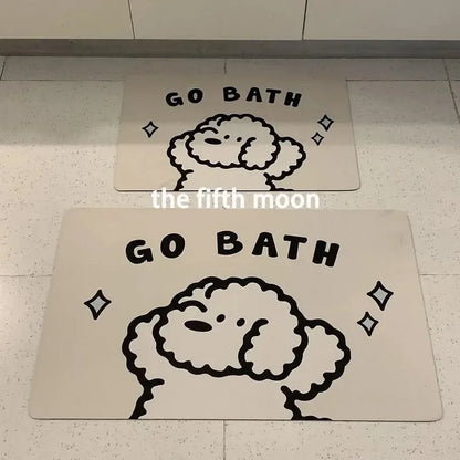 VIKAMA Cute Puppy Bathroom Diatom Mat