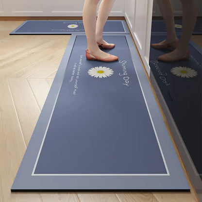 Long diatom mud oil-proof washable kitchen mat