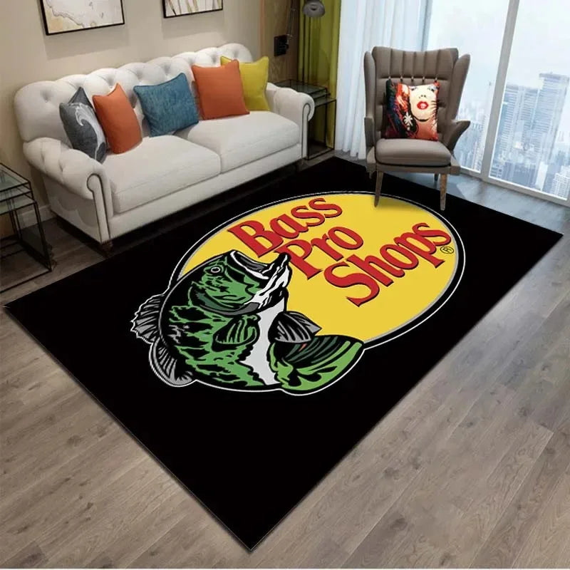 Fishing Pattern Non-Slip Soft Area Rug