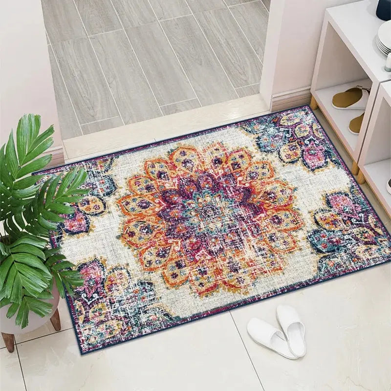 VIKAMA Crystal Velvet Floor Mat Light Luxury Retro Entry Door Floor Mat Carpet Door Mat Entry Door Foot Mat Entryway Carpet