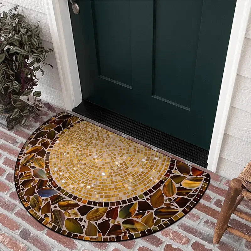 VIKAMA Semi-Circle Flannel Door Mat