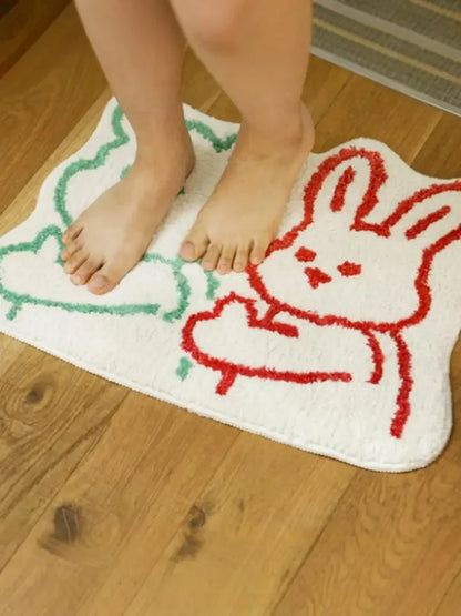 VIKAMA Cartoon Soft Cashmere-Feel Bedside Area Rug