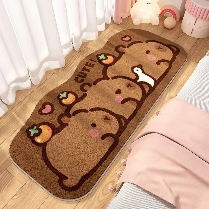 Cute Capybara Cashmere Bedside Rug