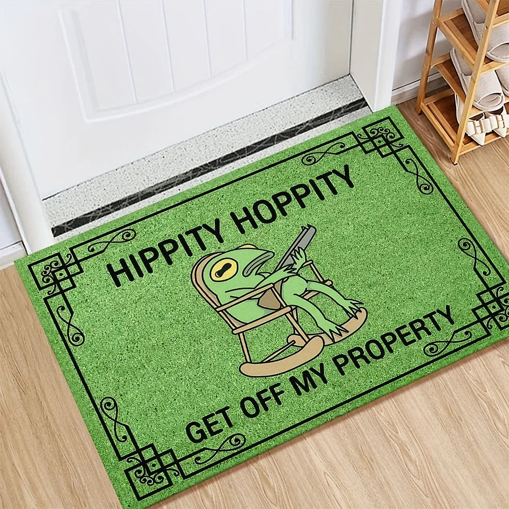 VIKAMA Leisure Frog Carpet Green Welcome Mat Lightweight Non-Slip Doormat Bedroom Living Room Outdoor Floor Rug Home Decor