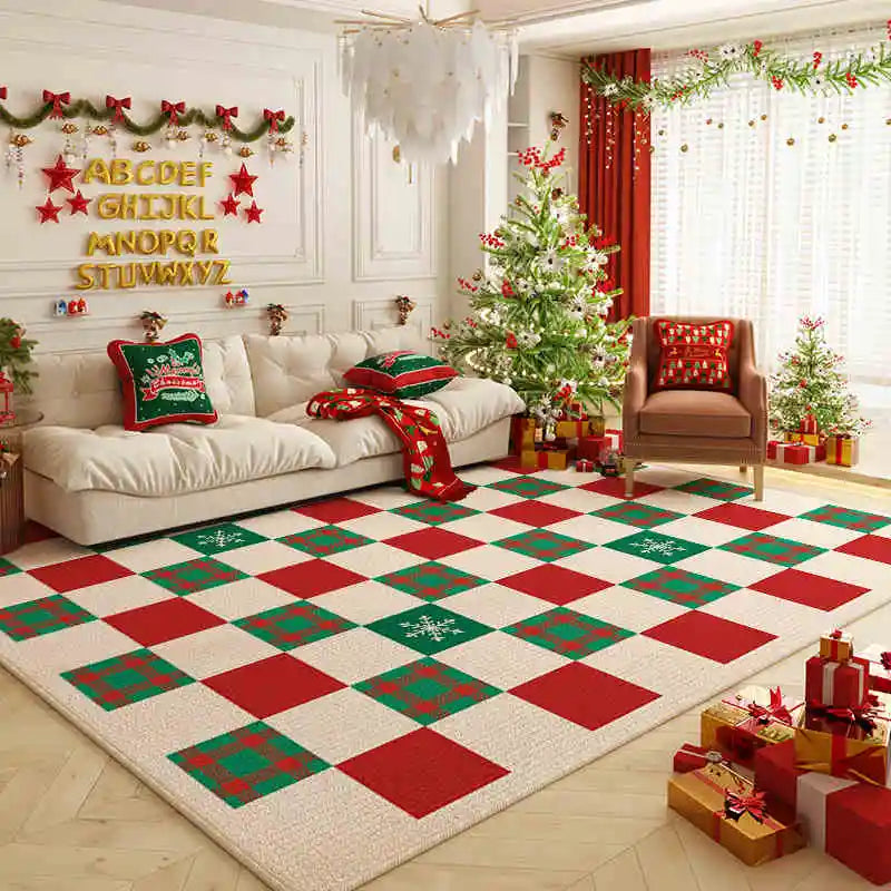 VIKAMA Christmas Tree Carpet Large Area Living Room Bedroom Floor Mat Festive Home Decoration