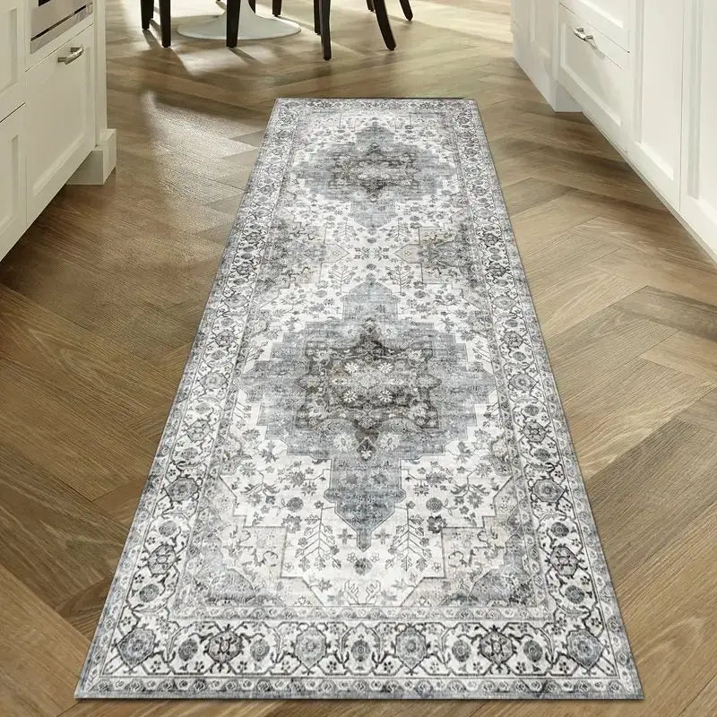 VIKAMA Vintage Washable Non-Slip Hallway Runner Rug