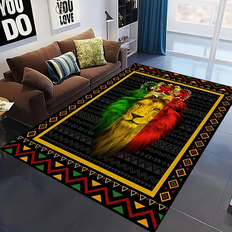 Lion King African Animal Print Area Rug