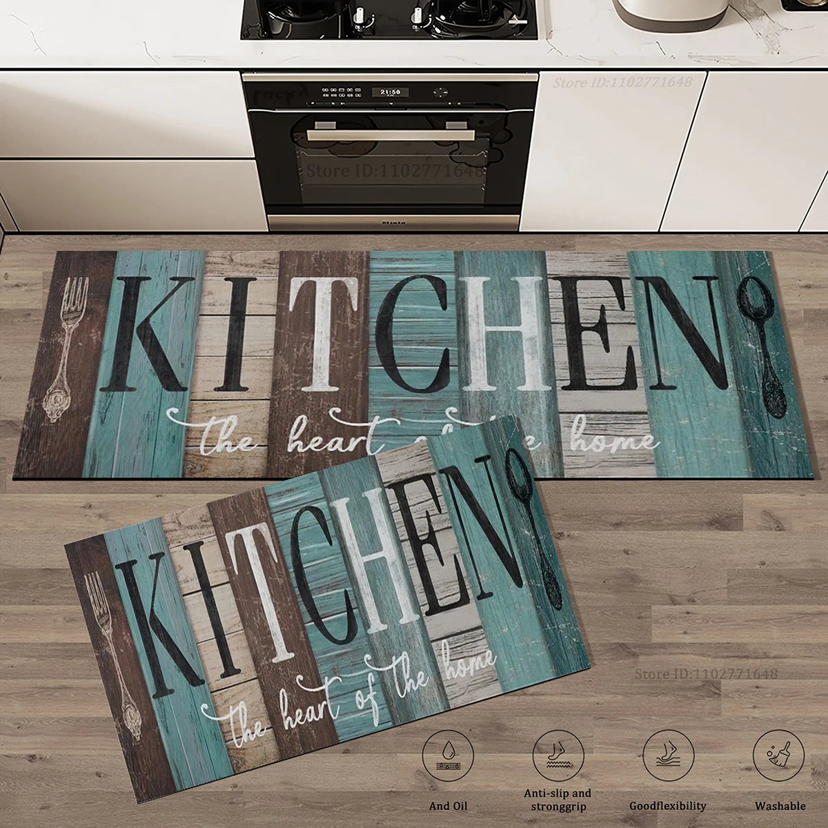 Wood Grain Kitchen Floor Mat Non-Slip Washable Long Absorbent Entrance Doormat Bedroom Bedside Carpet Home Decor