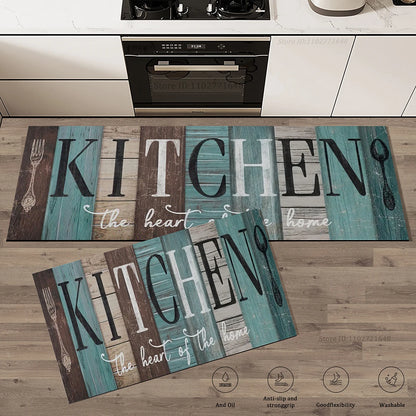 Wood Grain Kitchen Floor Mat Non-Slip Washable Long Absorbent Entrance Doormat Bedroom Bedside Carpet Home Decor
