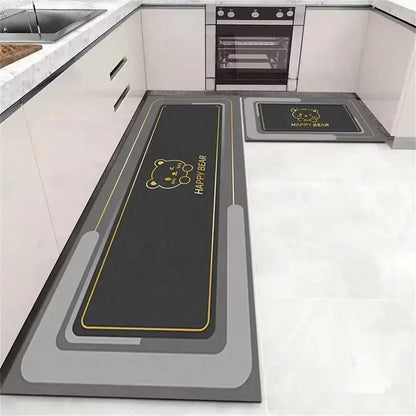 VIKAMA Washable Anti-Slip Kitchen & Bedside Runner Mat Set
