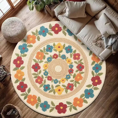Bohemian Mandala Round Floor Rug