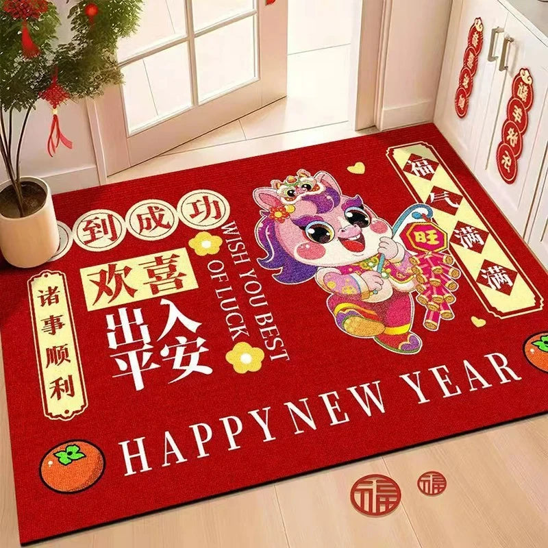 2026 Chinese New Year Greetings Non-Slip Doormat