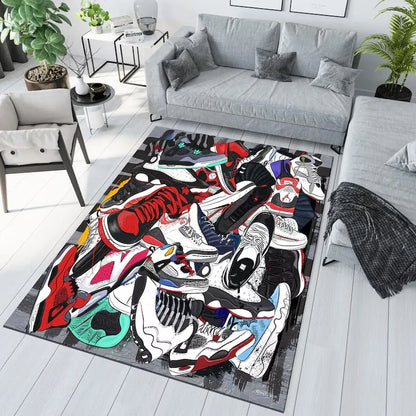 Sneaker Box Carpet Rug Non-Slip Floor Mat Living Room Bedroom Home Decor Sneaker Style Rug