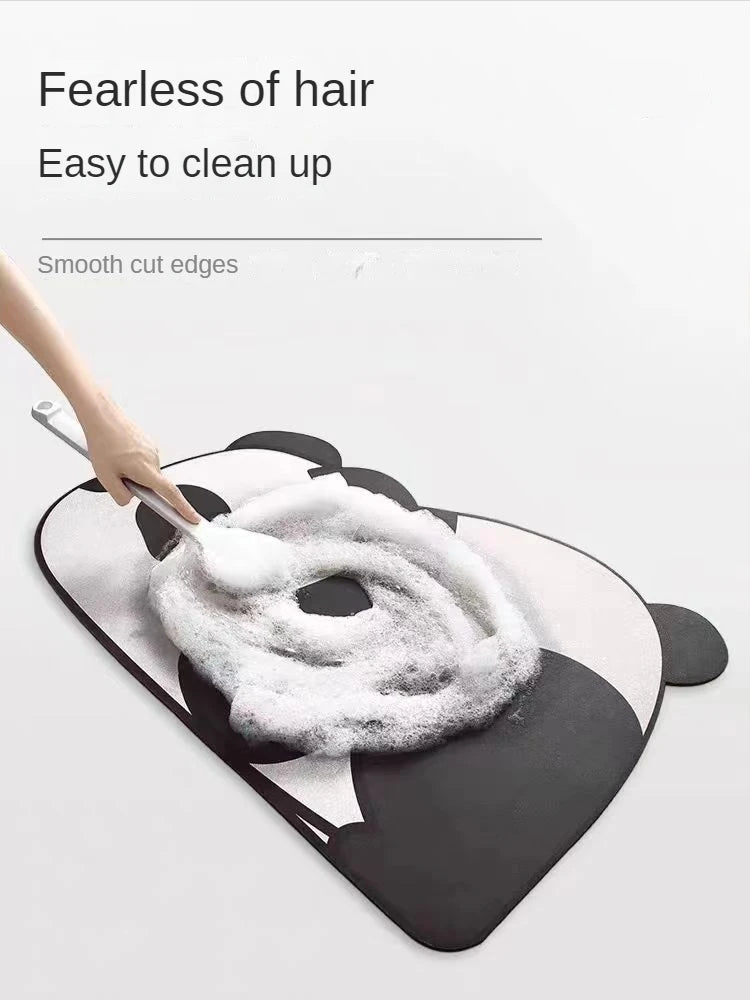 Cute Diatom Super Absorbent Bathroom Mat Cartoon Non-Slip Quick-Drying Toilet Bath Floor Mat
