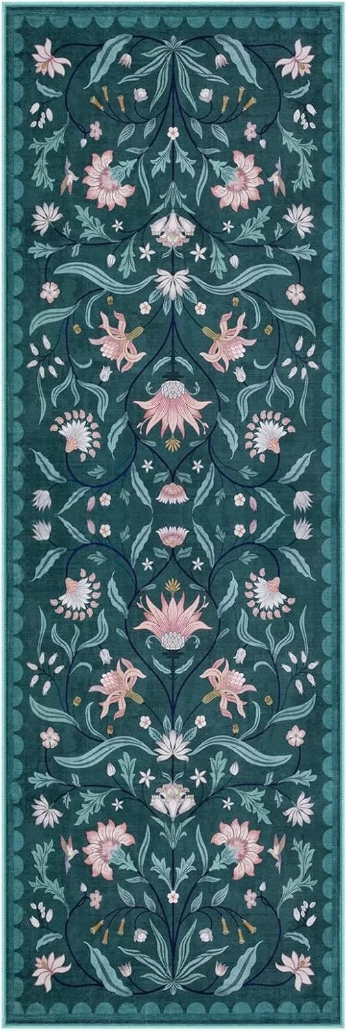 Boho Floral Vine Runner Rug