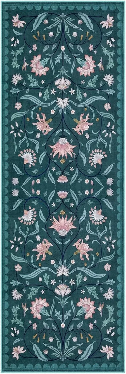 Boho Floral Vine Runner Rug