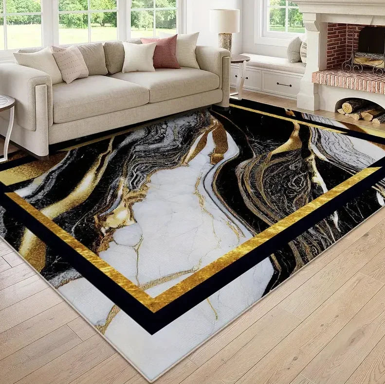 Geometric light luxury European area rug