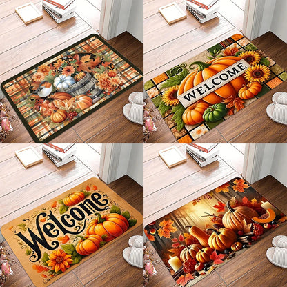 Thanksgiving Pumpkin Non-Slip Welcome Mat