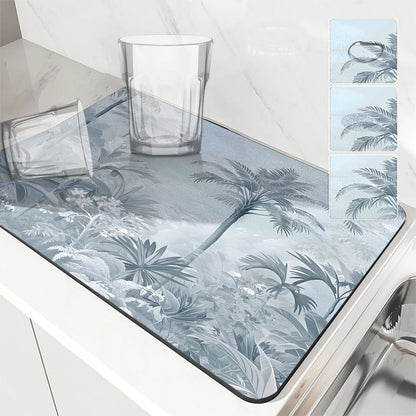 VIKAMA Diatomite Kitchen Mat Drainage Heat-Insulating Non-Slip Bathroom Doormat Home Decor