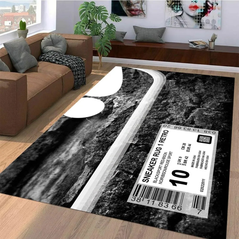Sneaker Culture Urban Typography Rug