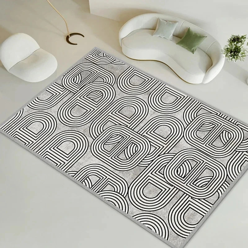 French Minimalist Flannel Large Area Rug