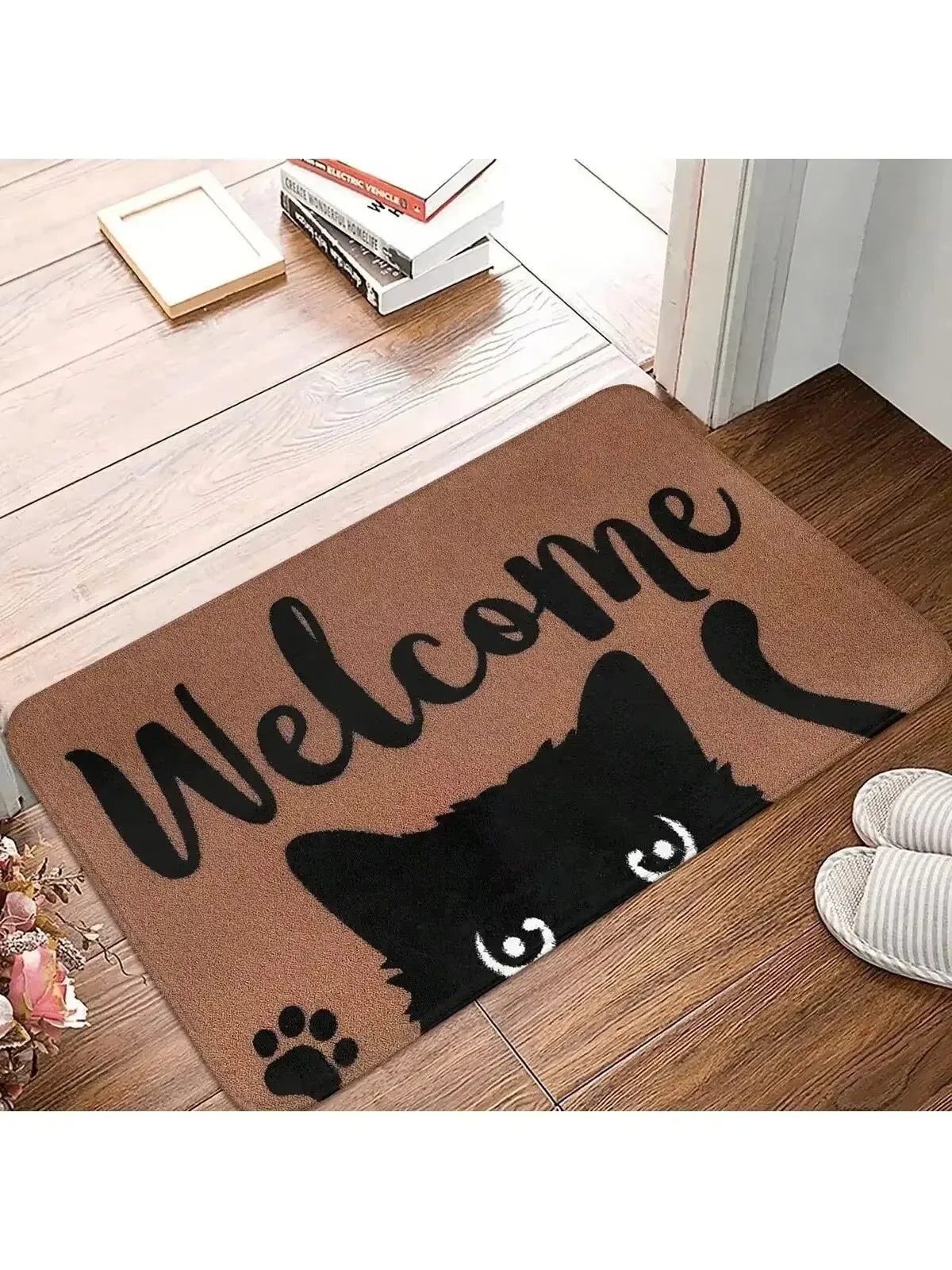 Black Cat Cute Non-Slip Doormat
