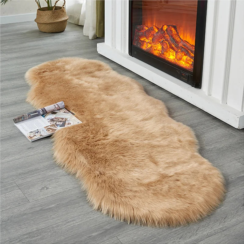 Soft faux fur shaggy area rug