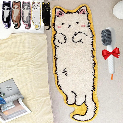 VIKAMA Cartoon Cat Pattern Non-Slip Area Rug