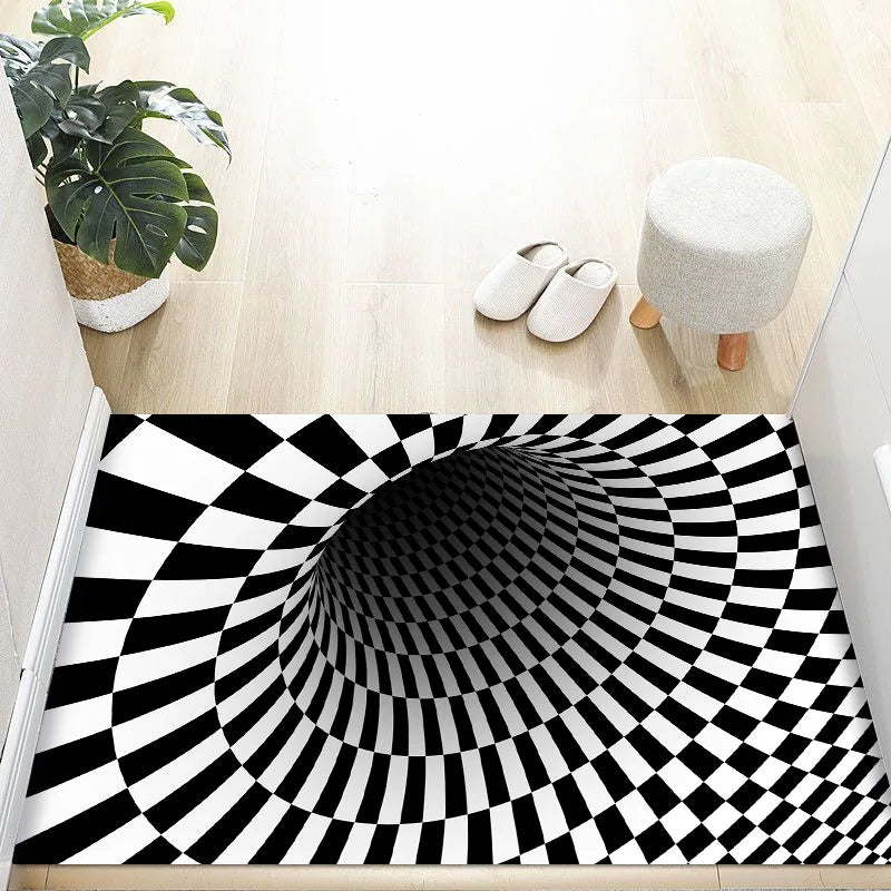VIKAMA 3D Crystal Velvet Rug Non-Slip Durable Entry Door Mat Home Decor