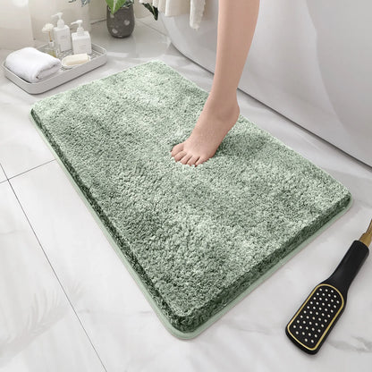 Rounded Thick Plush Bathroom Mat Absorbent Non-Slip Bathtub Entrance Door Floor Rug Home Decor