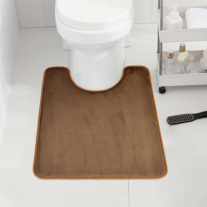 U-Shaped Bathroom Floor Mat Toilet Rug Absorbent Non-Slip Bath Mat Home Decor