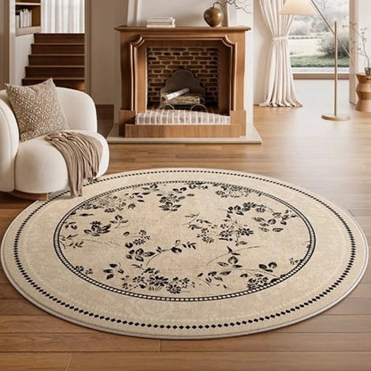 Medieval Style Round Light Luxury Washable Area Rug