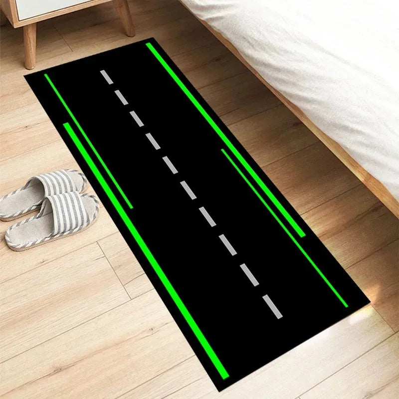 VIKAMA Motorcycle Display Mat Anti-Slip Racing Garage Runner Rug Parking Area Floor Mat