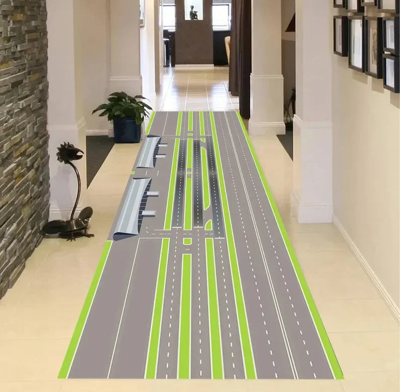 Airport Runway Aviation Kids Rug