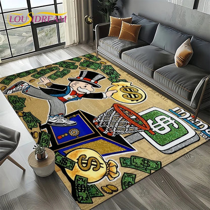 3D Monopoly Dollar Game Area Rug